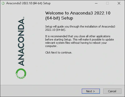 Welcome to Anaconda3 2022.11 (64-bit) Setup.